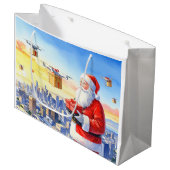 Santa’s Drone Delivery Working on Christmas  Groot Cadeauzakje (Voorkant Gekanteld)