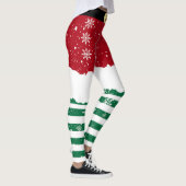 Santa’s Elf Christmas– Festive Holiday Snow Design Leggings (Rechts)