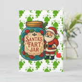 Santa’s Fart Jar Hilarious Christmas Feestdagenkaart (Staand voorkant)
