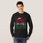 Santa_s Favoriete Lening Officer Kerstman Hoed T-shirt (Voorkant volledig)