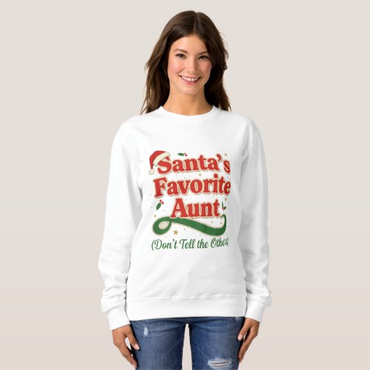 Santa’s Favorite Aunt Christmas Shirt – Funny  (Voorkant volledig)