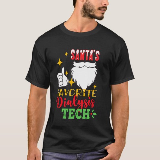 Santa S Favorite Dialysis Tech Funny Christmas Nur T-shirt (Voorkant)