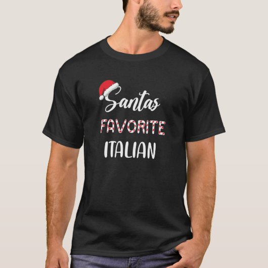 Santa’s Favorite Italian Pajama Christmas Xmas T-shirt (Voorkant)