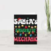 Santa S Favorite Mechanic Funny Santa Xmas Light C Kaart (Voorkant)