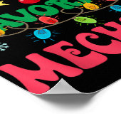 Santa S Favorite Mechanic Funny Santa Xmas Light C Poster (Hoek)