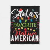 Santa S Favorite Native American Xmas Light Hat Ch Fleece Deken (Voorkant)