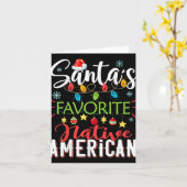 Santa S Favorite Native American Xmas Light Hat Ch Kaart (Gele Bloem)