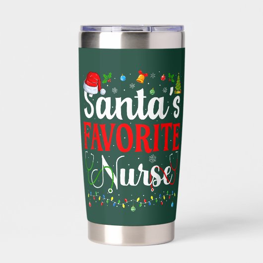 Santa’s Favorite Nurse Geïsoleerde Drinkbeker (Voorkant)