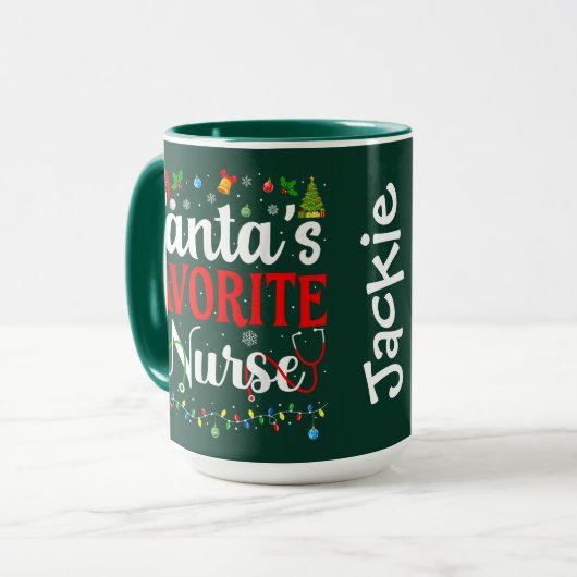Santa’s Favorite Nurse Mok (Voorkant links)