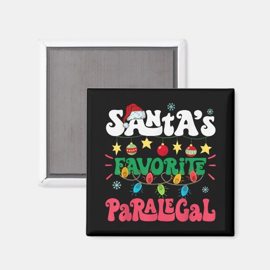 Santa S Favorite Paralegal Funny Santa Xmas Light  Magneet (Voorkant / Achterkant)