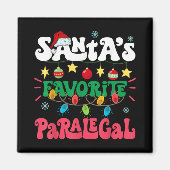 Santa S Favorite Paralegal Funny Santa Xmas Light  Magneet (Voorkant)