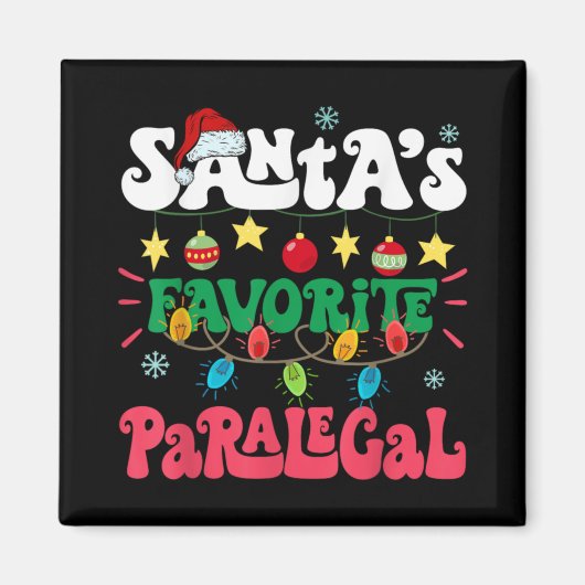 Santa S Favorite Paralegal Funny Santa Xmas Light  Magneet (Voorkant)