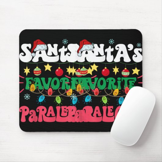 Santa S Favorite Paralegal Funny Santa Xmas Light  Muismat (Met muis)