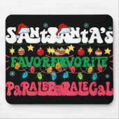 Santa S Favorite Paralegal Funny Santa Xmas Light  Muismat (Voorkant)