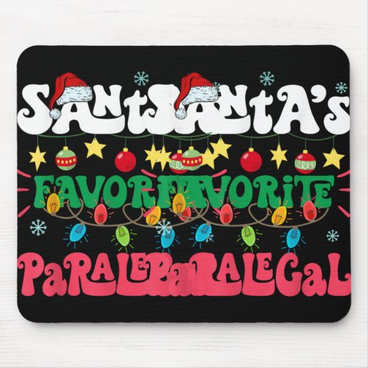 Santa S Favorite Paralegal Funny Santa Xmas Light  Muismat (Voorkant)