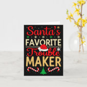 Santa’s Favorite Trouble Maker Funny Christmas  Kaart (Gele Bloem)