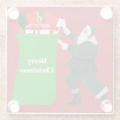 Santa’s Ginormous Sack Coaster Glazen Onderzetter (Achterkant)