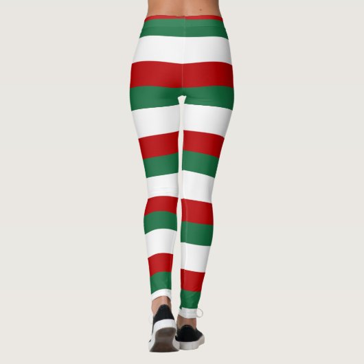 Santa’s Helper Elf • Red, Green & White Christmas Leggings (Achterkant)