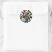 Santa’s Little African Grey Helper  Ronde Sticker (Tas)