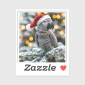 Santa’s Little African Grey Helper  Sticker (Vel)