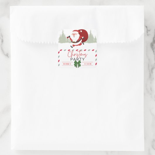 Santa’s Little Cozy Mood  Vierkante Sticker (Tas)