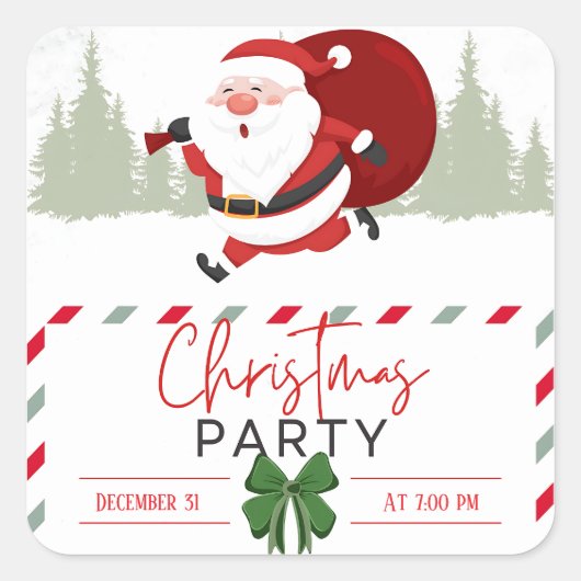 Santa’s Little Cozy Mood  Vierkante Sticker (Voorkant)