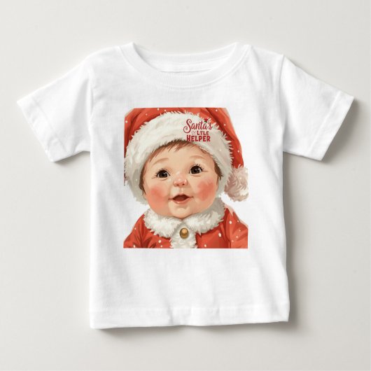 Santa’s Little Helper Baby Shirt | Cute Christmas (Voorkant)