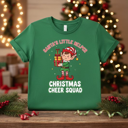 Santa’s Little Helper Christmas Cheer Squad Funny  T-shirt