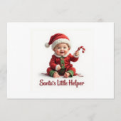Santa’s Little Helper Invitation – Cute Baby  Kaart (Voorkant)
