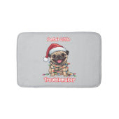 Santa’s Little Troublemaker Pug Bath Mat (Voorkant)