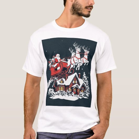 Santa’s Midnight Ride – Gifts Beneath the Stars T-shirt (Voorkant)