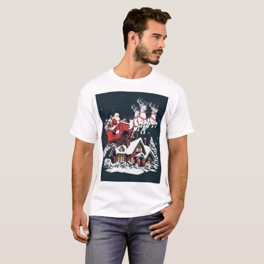 Santa’s Midnight Ride – Gifts Beneath the Stars T-shirt (Voorkant volledig)