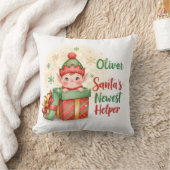 Santa’s Newest Helper Christmas Cute Elf Gift Box Kussen (Deken)