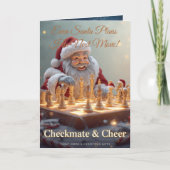 Santa’s Next Move – Funny Chess Christmas Greeting Kaart (Voorkant)