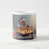 Santa’s Next Move – Funny Chess Christmas Mug for Grote Koffiekop (Voorkant)