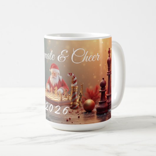 Santa’s Next Move – Funny Chess Christmas Mug for Koffiemok (Voorkant rechts)