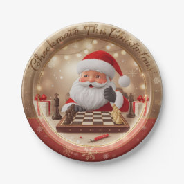Santa’s Next Move – Funny Chess Christmas Paper Pl Papieren Bordje
