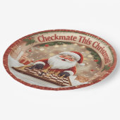 Santa’s Next Move – Funny Chess Christmas Paper Pl Papieren Bordje (Gekanteld)