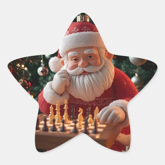 Santa’s Next Move – Funny Chess Christmas Sticker (Voorkant)