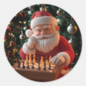 Santa’s Next Move – Funny Chess Christmas Sticker (Voorkant)