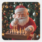 Santa’s Next Move – Funny Chess Christmas Sticker (Voorkant)