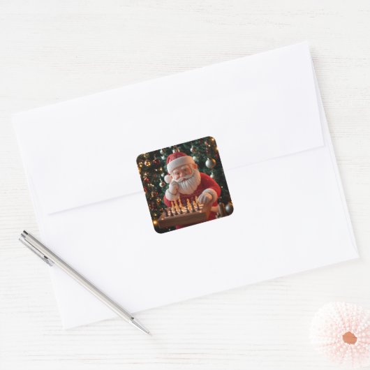 Santa’s Next Move – Funny Chess Christmas Sticker (Envelop)