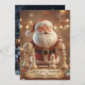 Santa’s Next Move – Funny Chess Christmas Thank Yo Bedankkaart (Voorkant / Achterkant)