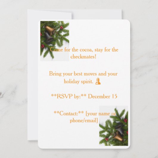 Santa’s Next Move – Funny Christmas Chess Party In Kaart (Achterkant)