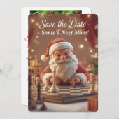Santa’s Next Move – Funny Christmas Chess Save the Save The Date (Voorkant / Achterkant)