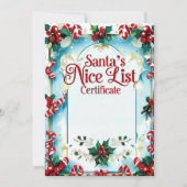 Santa’s Nice List Certificate for Boys Kaart (Voorkant)