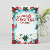 Santa’s Nice List Certificate for Boys Kaart (Staand voorkant)