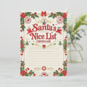 Santa’s Nice List Certificate | Official Kaart (Staand voorkant)