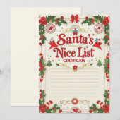 Santa’s Nice List Certificate | Official Kaart (Voorkant / Achterkant)