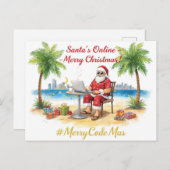 Santa’s Online Programmer Merry Christmas! Feestdagenkaart (Voorkant / Achterkant)